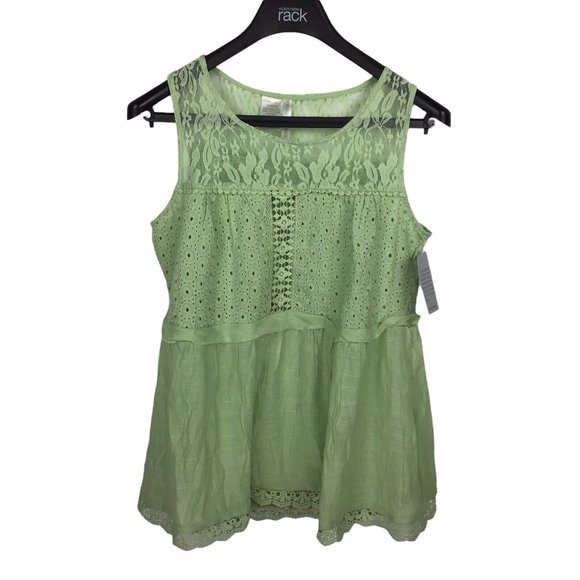 Grace Tops Grace Eyelet Lace Embroidered Tank